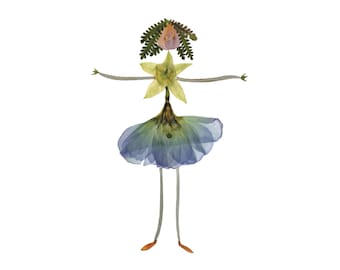 Hug - Botanical Note Card: Pressed Flower Art Print