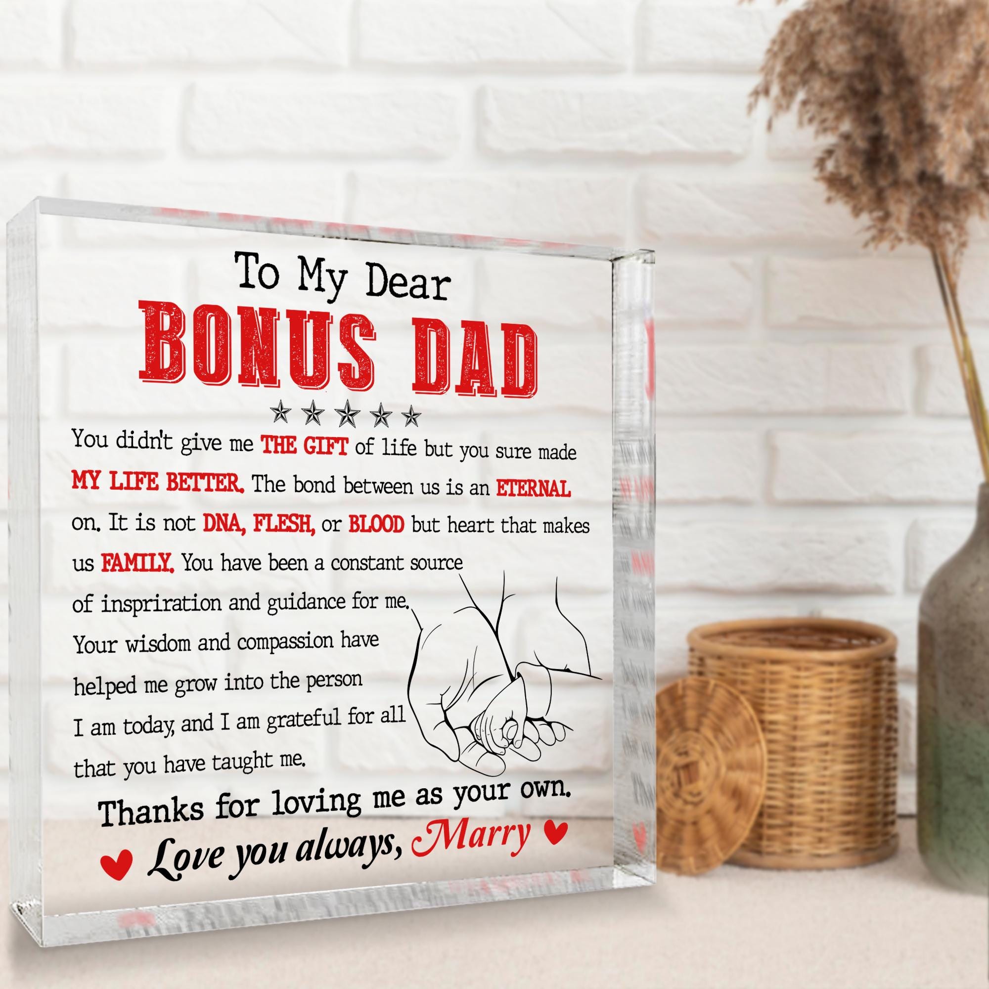 Dexsa Prayer For My Dad Wood Frame Plaque With Easel - 7.5x7.5 Inch Father's Day/Birthday Gift, Made In USA