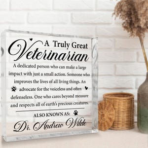 A Truly Great Veterinarian Personalized Veterinarian Gift Plaque, Vet Notes, Veterinary Gift, Veterinarian Office, Vet School Graduation