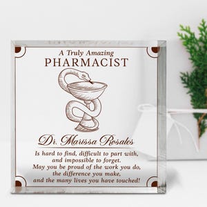 Personalized Pharmacist Acrylic Block | Custom Pharmacy Gift | Pharmacist Appreciation Gift | Pharmacy Office Desk Decor