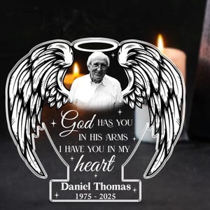 In Loving Memory Custom Photo Acrylic Plaque, Remembrance Gift, Loss of Loved Grandpa Grandma, Memorial Gift, Sympathy Gift, Memorial Plaque