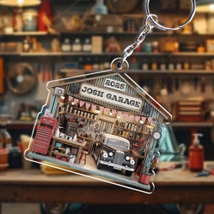 Personalized Garage Mechanic Keychain|Car Enthusiasts Keyrings|Custom Mechanic Repair Gifts|Auto Mechanic Kechain|Christmas Gift for Husband