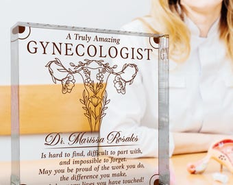Personalized Gynecologist Acrylic Block | Custom Doctor Office Decor | OB GYN Gift | Medical Professional Appreciation Christmas Gift