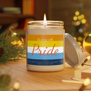 Burning with Pride Candle - AroAce Pride