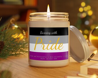 Burning with Pride Candle - Asexual Pride