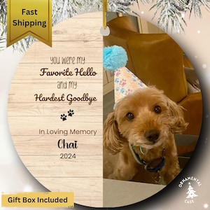 Personalized Pet Ornament, Custom Dog Christmas Ornament, Pet Memorial Ornament, Cat Christmas Photo Ornament, Pet Portrait Name Gift
