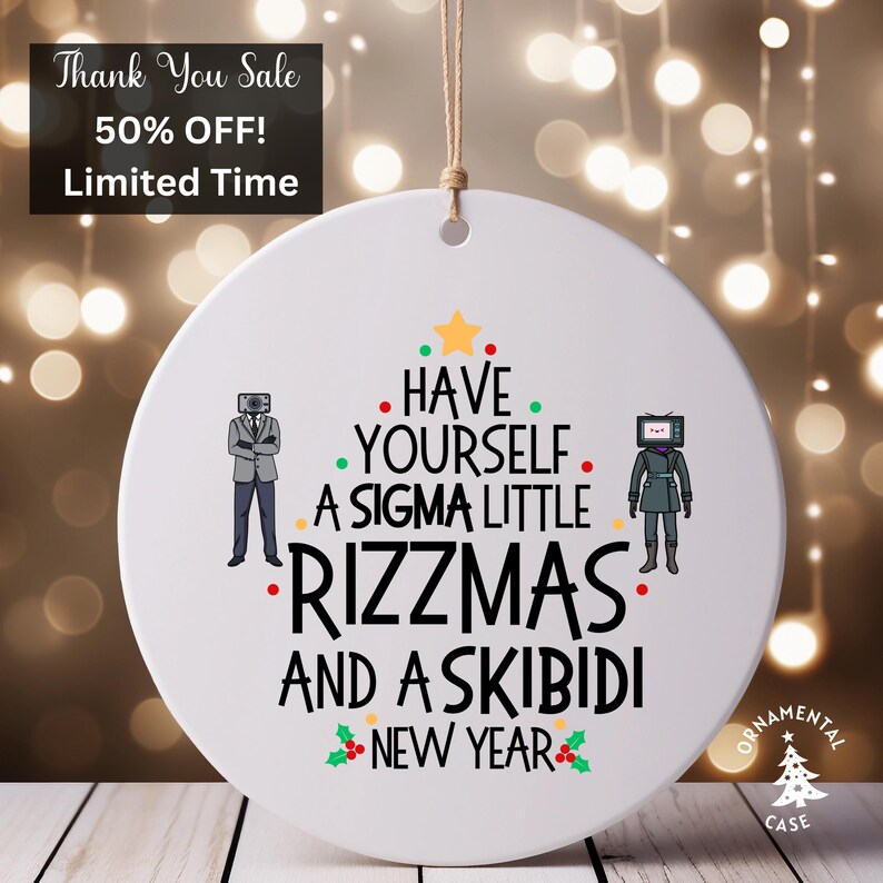 Sigma Rizzmas Teenage Ornament 2024, Funny Meme Christmas Ornament ...