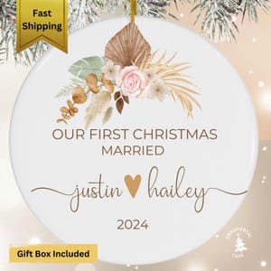 Personalized Our First Christmas Together Ornament, Couples Christmas Ornament, Couple Names Christmas Ornament, New Couple Gift