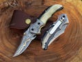 Anniversary Edition COPPER Damascus Pocket Knife Handcrafted Copper Folding Knife Unique & Personalized A Gift of Elegance Luxury Gift Idea