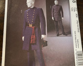McCall's M4745 Sizes Xlg, Xxl, Xxxl, Men's Civil War Costumes Cosplay Historical Military Coat Pants Trousers, Uncut FF