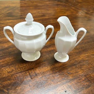 Furstenberg Grecque Pure White Porcelain Creamer And Lidded Sugar Bowl Set