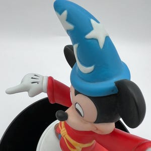 1990s Walt Disney Mickey Mouse Ceramic Figurine - Sorcerer's Apprentice Fantasia - 8" image 6