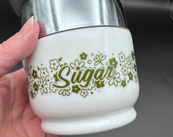Vtg Gemco Sugar Bowl - Spring Blossom - Crazy Daisy - 1970s Kitchen Decor