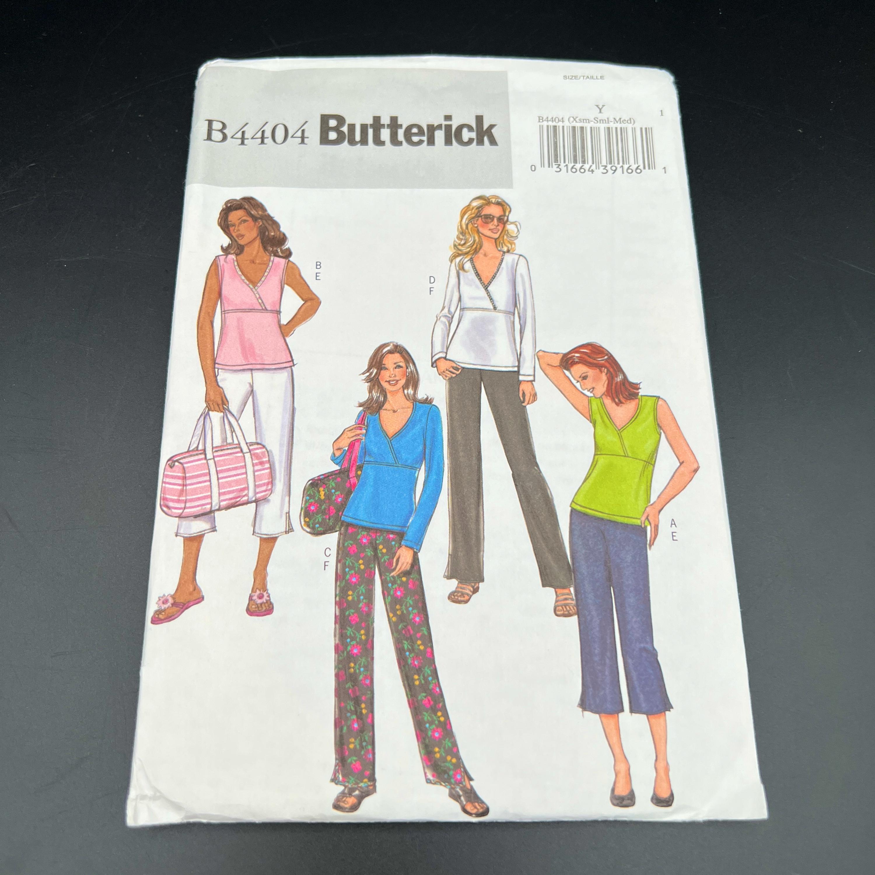 Butterick B4404 Sizes XS S M Sewing Pattern Misses Top, Pants and