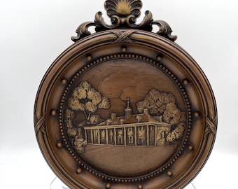 Vintage 1963 HOMCO Mount Vernon Wall Plaque #7242-A - Early American Style - 14" x 11 3/4"