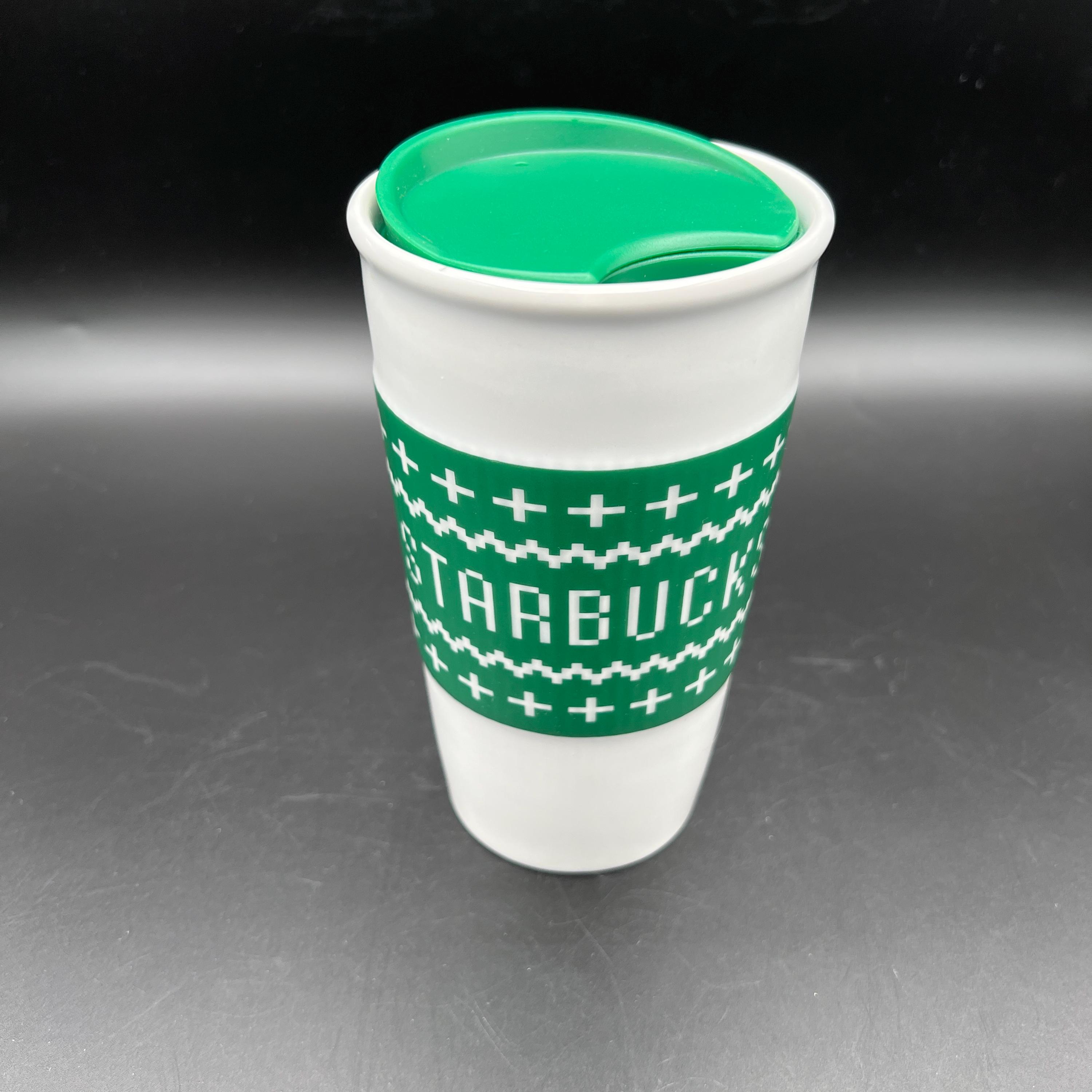 2016 Starbucks Green Ugly Sweater Sleeve Christmas Holiday Ceramic Coffee  Mug 10 oz Retired Tumbler Travel
