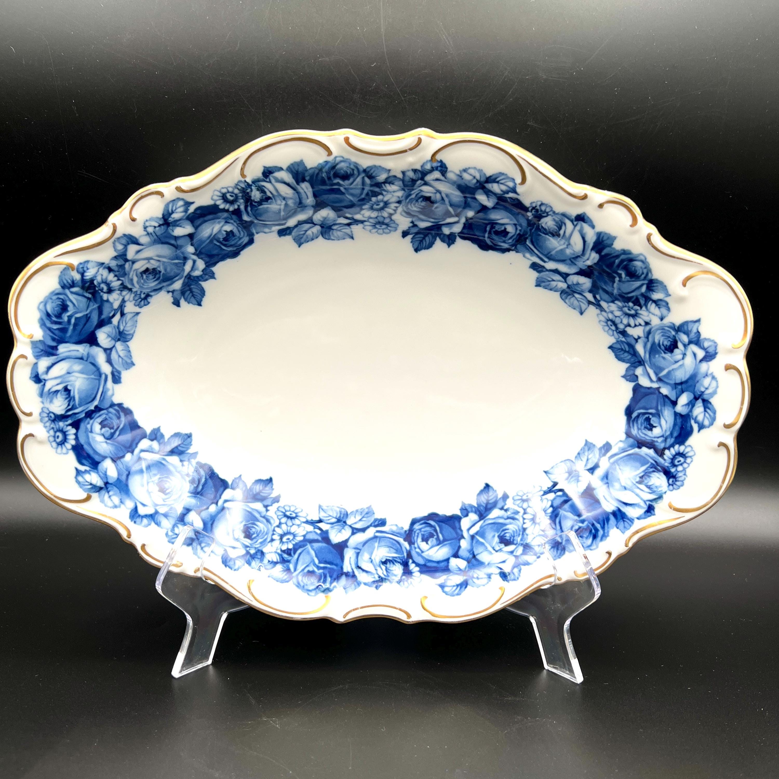Vintage Schumann Bavaria Heirloom Blue Rose 12