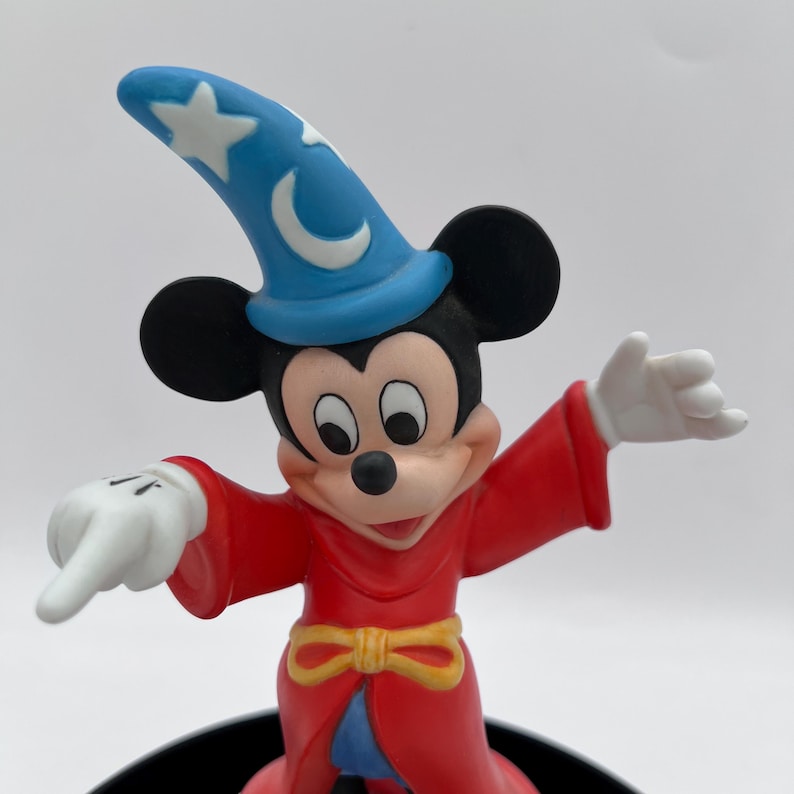 1990s Walt Disney Mickey Mouse Ceramic Figurine - Sorcerer's Apprentice Fantasia - 8" image 2