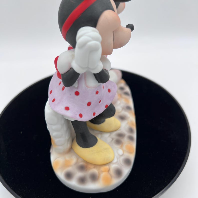 1980s Walt Disney Productions Mickey Minnie Mouse Ceramic Figurines - Vaudeville Barber Shop image 4