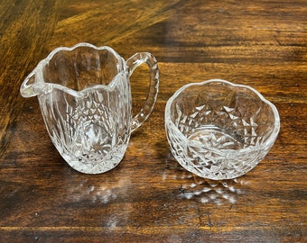 Crystal creamer and sugar set for coffee and tea
