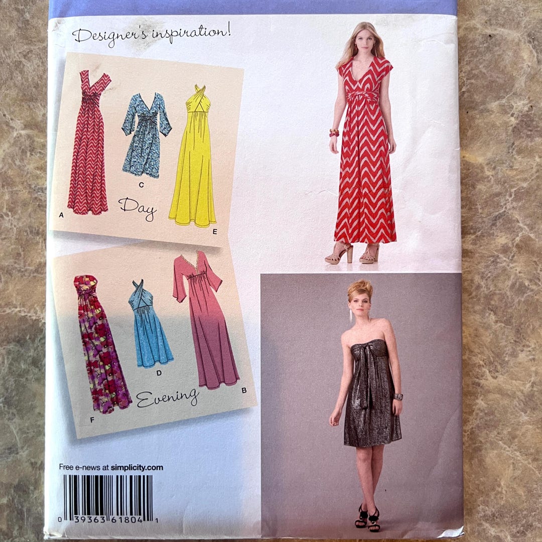 Simplicity R11804 Simplicity 1804 Size 14 16 18 20 22 Misses' Knit Dresses in Two Lengths ...