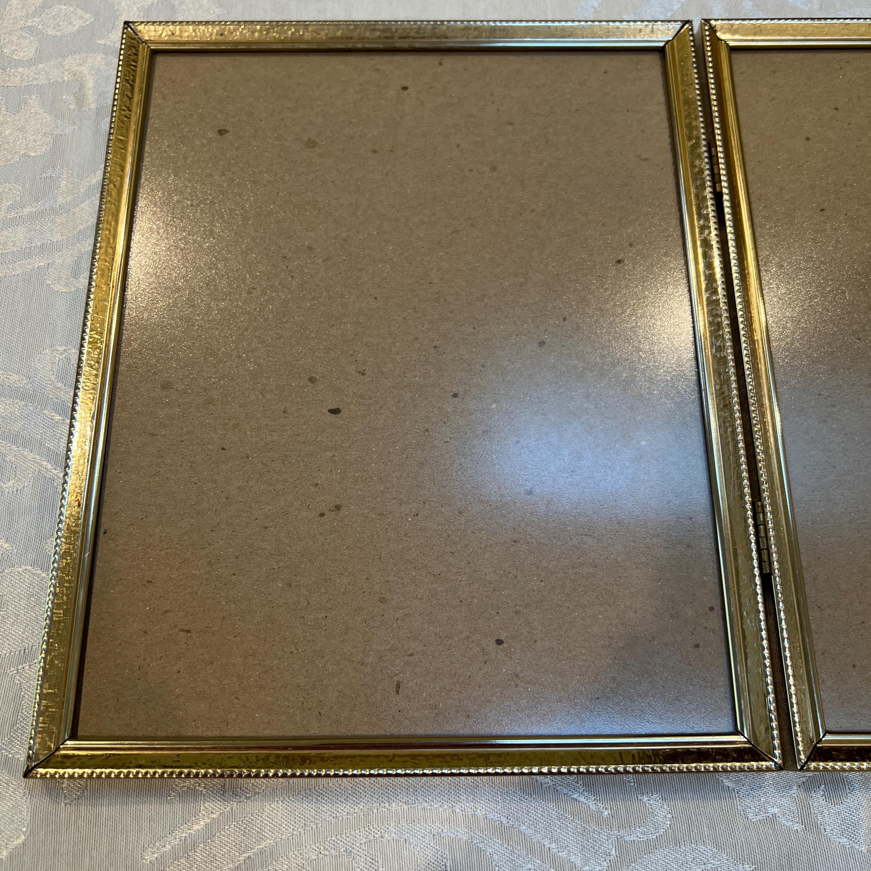 Lot of 2 Vintage Gold Tone Picture Frames - Hinged Tabletop Style ...