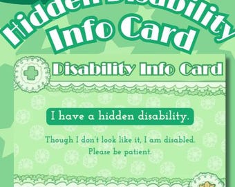Hidden Disability Sunflower Medical Alert Info Card - Printable Digital Download