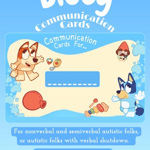 30+ Phrases - Bluey AAC Communication Cards - Autism - Nonverbal Nonspeaking - Communication Aid - Neurodivergent Support
