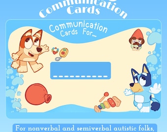 Bluey AAC Communication Cards - Autism Nonverbal Nonspeaking - Communication Aid - Neurodivergent Support  - 30+ Phrases -