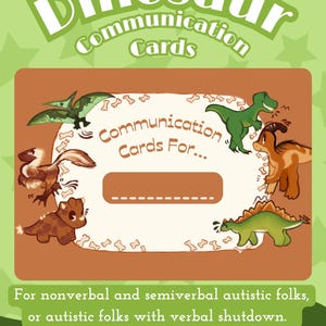 30+ Phrases - Dinosaur AAC Communication Cards - Autism - Nonverbal Nonspeaking