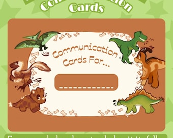 Dinosaur AAC Communication Cards - Autism Nonverbal Nonspeaking - Communication Aid - Neurodivergent Support  - 30+ Phrases -