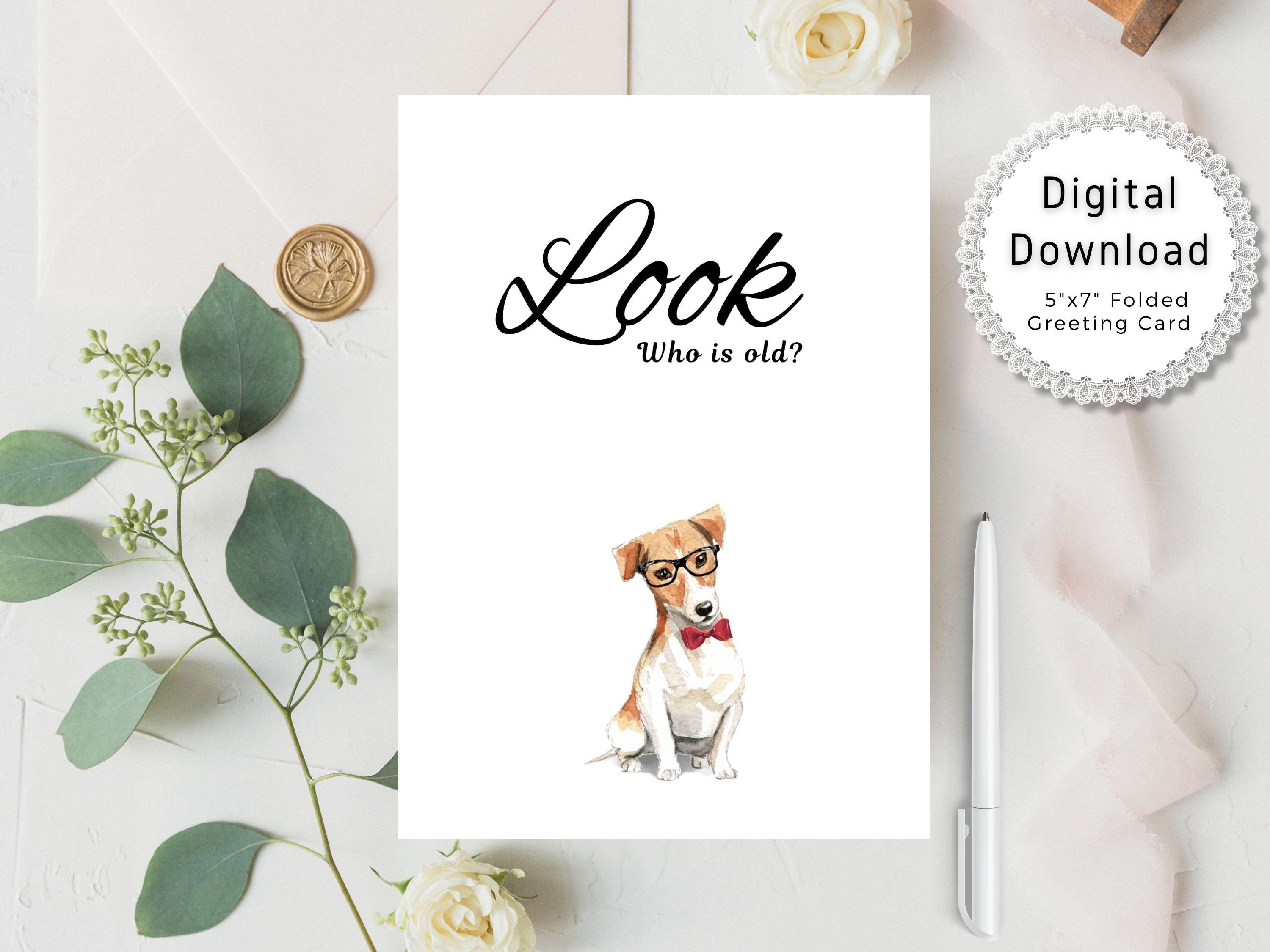 Printable Birthday Card Featuring Cute Dog, Funny Birthday Card ...