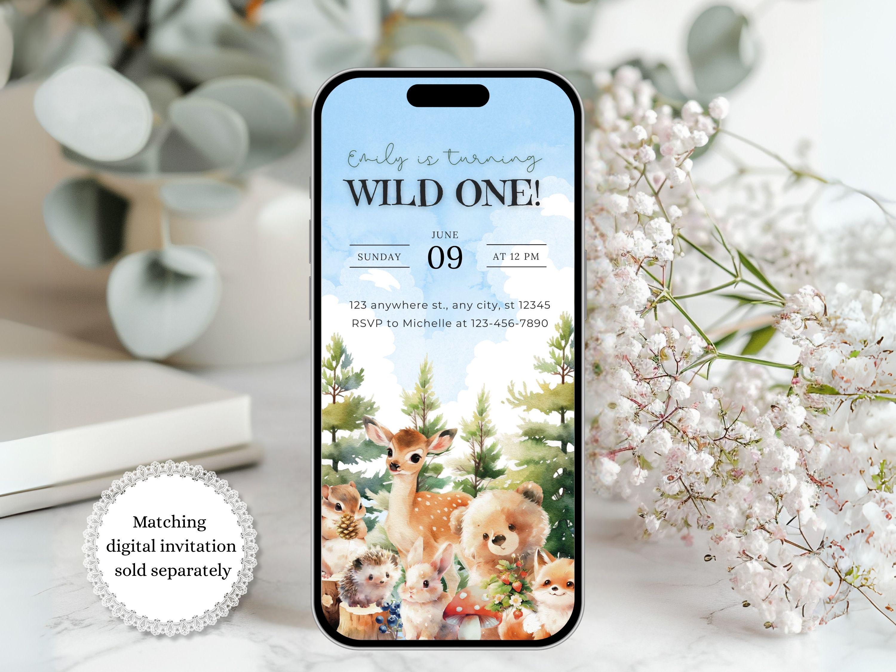 Woodland Birthday Thank You Photo Card, Editable Photo Thank You Card ...