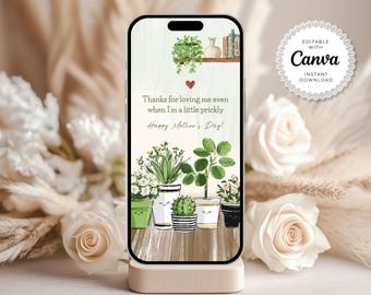 Funny Mother’s Day Card Digital, Humorous Mothers Day, Mothers Day E-Card, Mother’s Day Video Card, Birthday Card for Mom, Plant Lover Mom