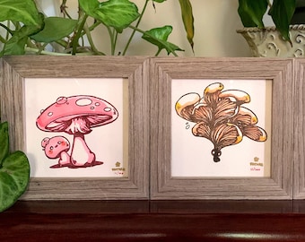 Mushroom Sprites hand screen / hand painted set