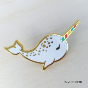 Narwhal with a Rainbow horn - Enamel Pin