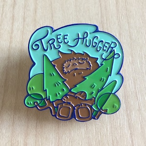 Baby Sasquatch "Tree Hugger" - Enamel Pin (Special Blue Plating)