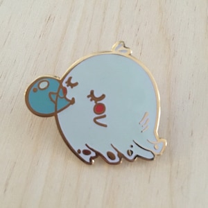 Glow in the dark Blue Bubblegum Ghost  - Enamel Pin