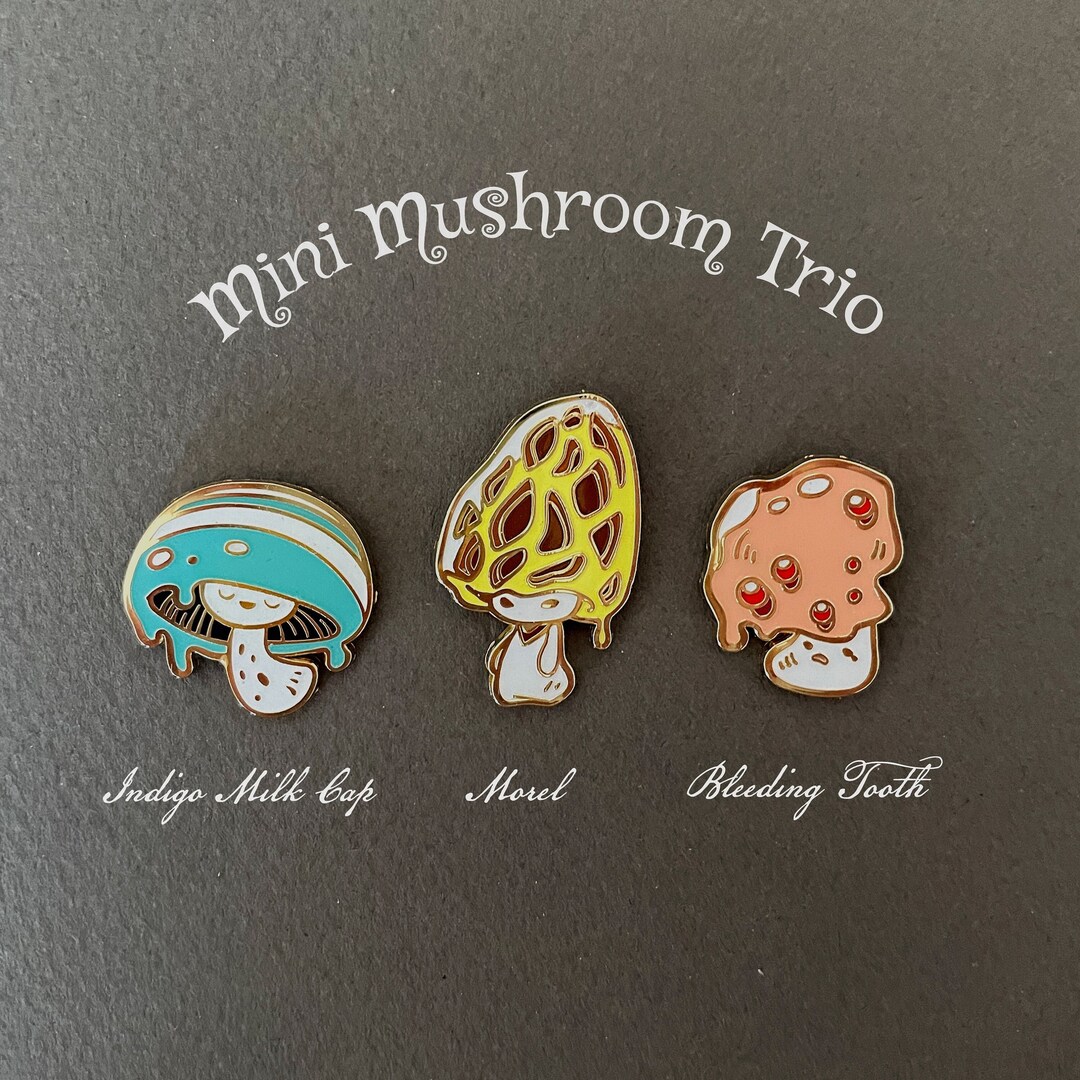 Glow in the Dark Mushroom Trio Morel, Indigo Milk Cap, Bleeding Tooth