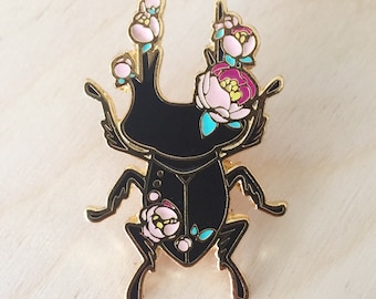 Insect - Flower Stag Beetle (Pink) - Enamel Pin