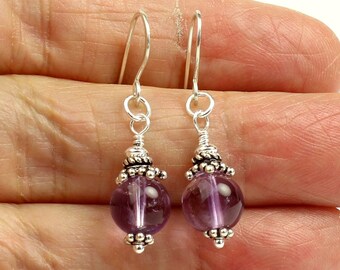 Sterling Silver Amethyst Earrings: February Birthstone Jewelry