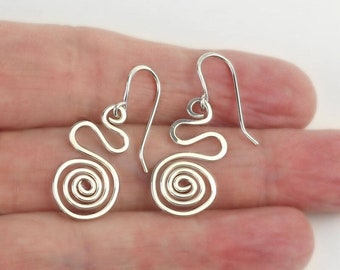 Spiral Earrings Handmade, Pretty Infinity Earrings, Elegant Birthday Gift Ideas for Wife, Girlfriend, Mom, Daughter