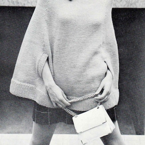 Padrão de tricô para capa feminina dos anos 70 (PDF)