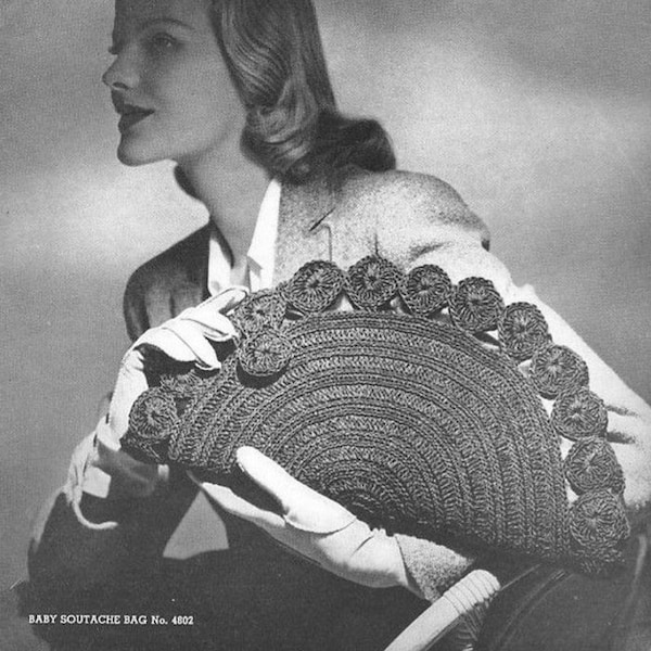 Vintage Crochet Pattern 1940S Jack Frost Handbag PDF No 4802B Instant Download PDF Download