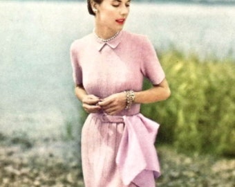 Vintage Knitting Pattern 1950 One Piece Dress PDF Knitting Pattern Digital Delivery Instant Download