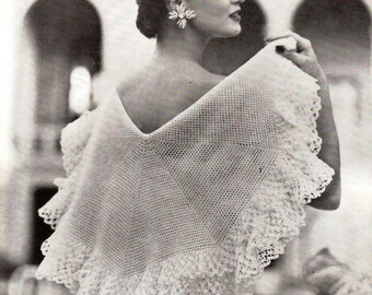 Vintage Crochet Pattern 1953 Circular Shawl PDF Instant Digital Download