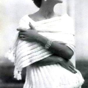 Modello di maglia vintage 1952, stola da sera in formato PDF, download digitale immediato