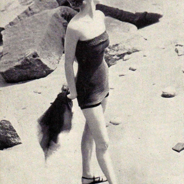 1949 UK VOGUE Vintage Maillot Bathing Suit PDF Knitting Pattern
