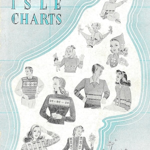 1950s PDF Fair Isle Charts Knitting Pattern Book Children Ladies Men Digital Instant Delivery Vintage Patterns PDF