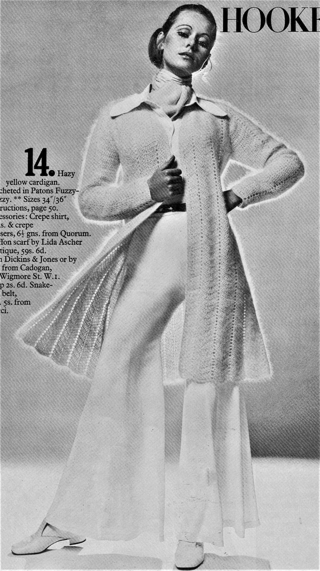 1969 Vintage Crochet Long Cardigan Coat Pattern Sweater PDF Etsy